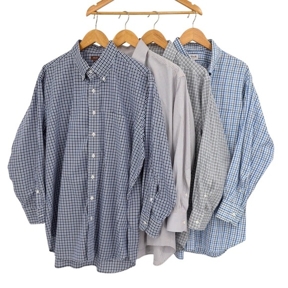 Hamilton Other - Hamilton Dress Shirts Mens XXL Lot of 4 Button Down Long Sleeve Plaid Gingham